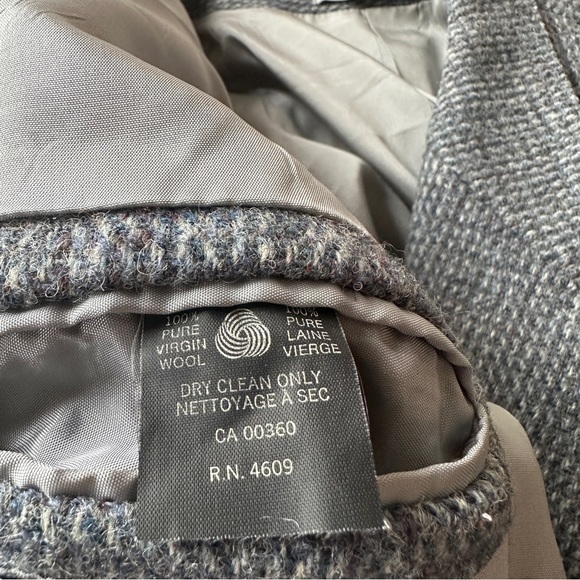 VINTAGE HARRIS TWEED WOOL BLAZER HOUNDSTOOTH GRAY BLUE HAND WOVEN LUXURY S M - Picture 10 of 10